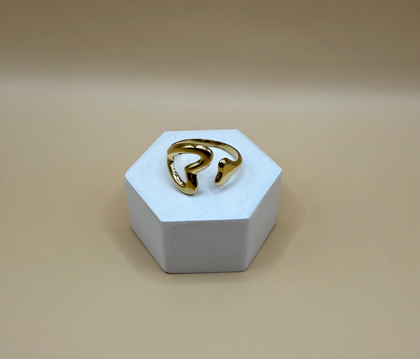 Bague cœur asymétrique