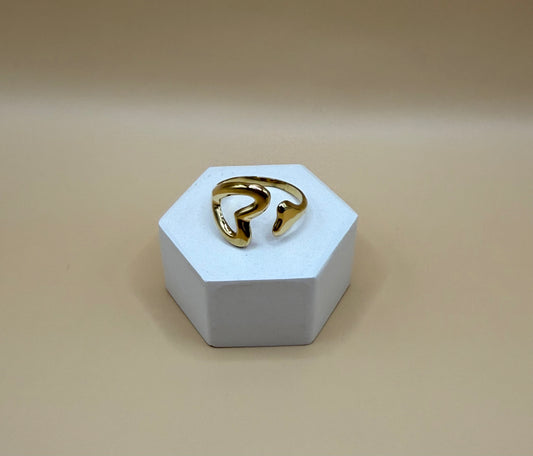 Bague cœur asymétrique