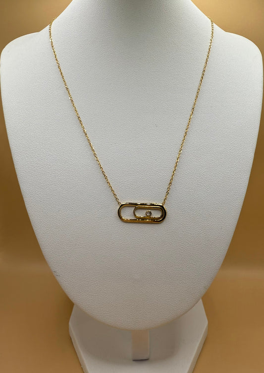 Collier trombone strass