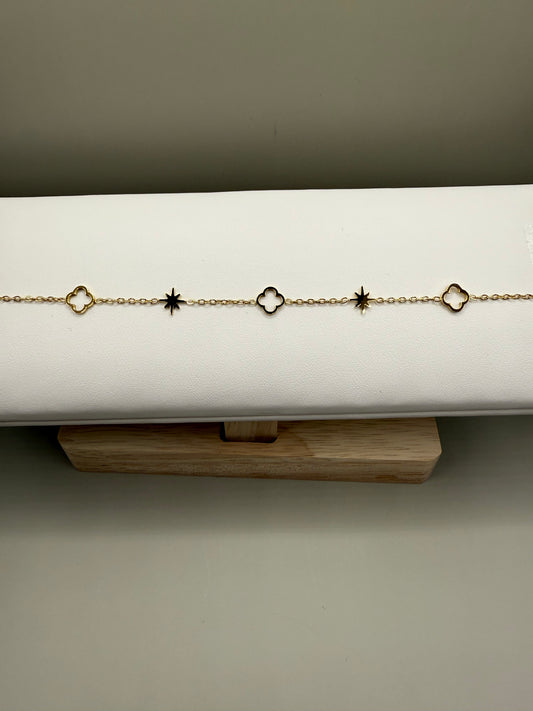 Bracelet trèfle et étoile