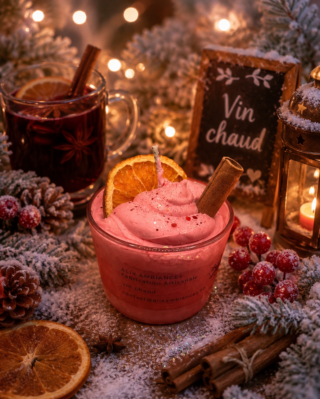 Bougie chantilly senteur vin chaud